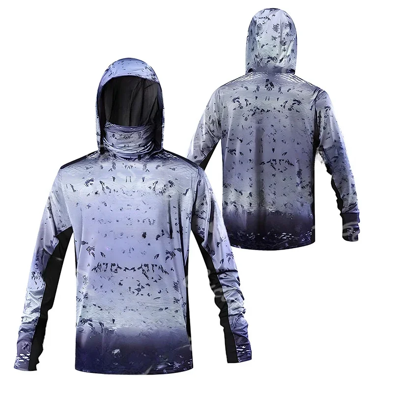 Men 3D Print Hooded Fishing Sh - Fishing Shirt Uv Protection ulasan dan harga