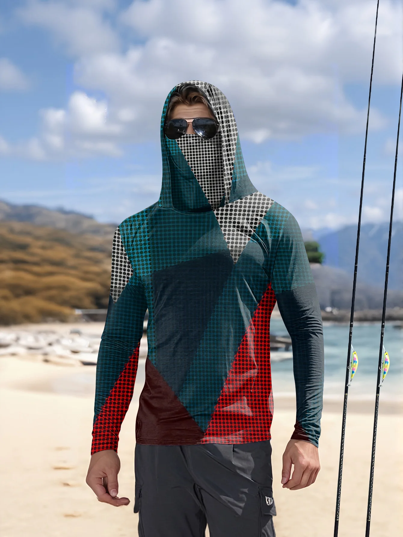 Fishing Hoodie Men Long Sleeve - Fishing Shirt Uv Protection ulasan dan harga